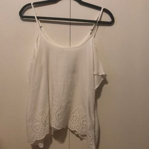 abercrombie white flowy top
